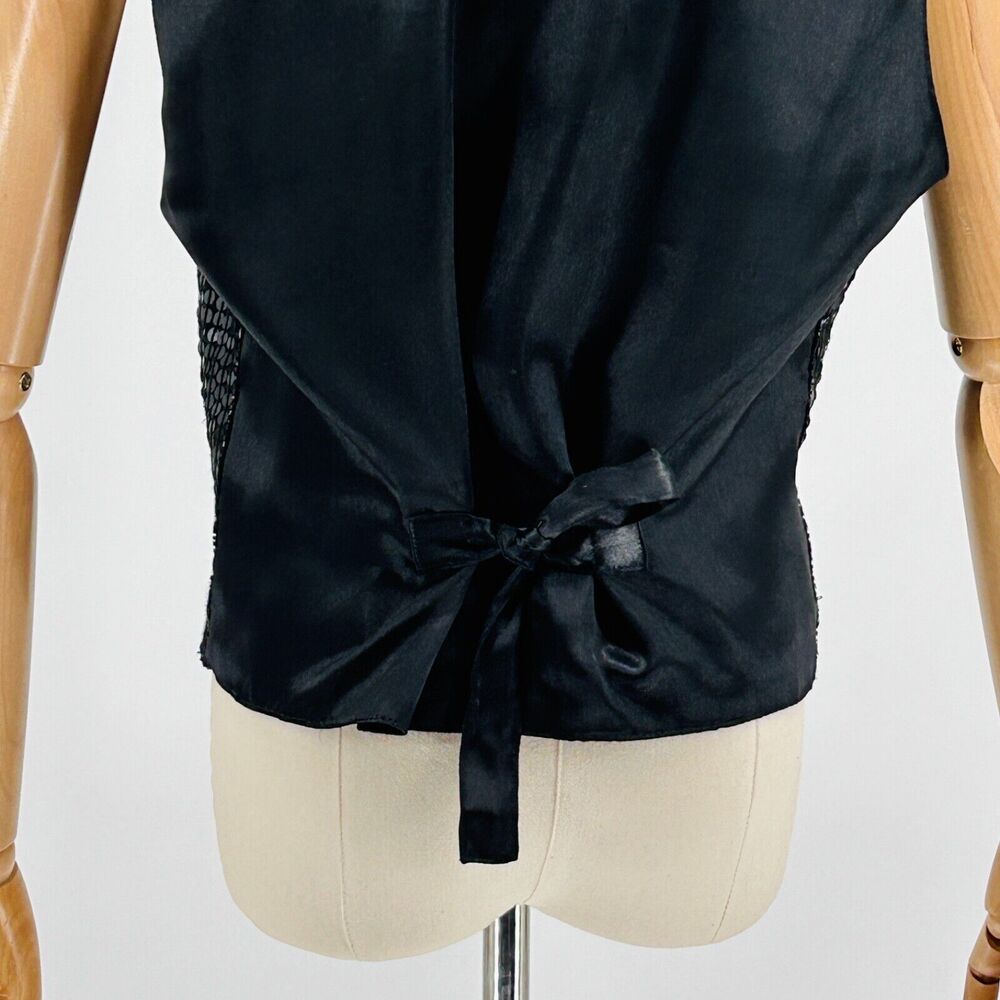 Nwt AJNY Black Elegant Formal Sequin Satin Vest Size M - Picture 6 of 8